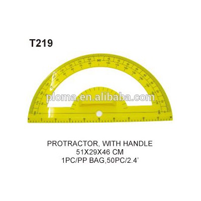 Educational supply protractor with handle